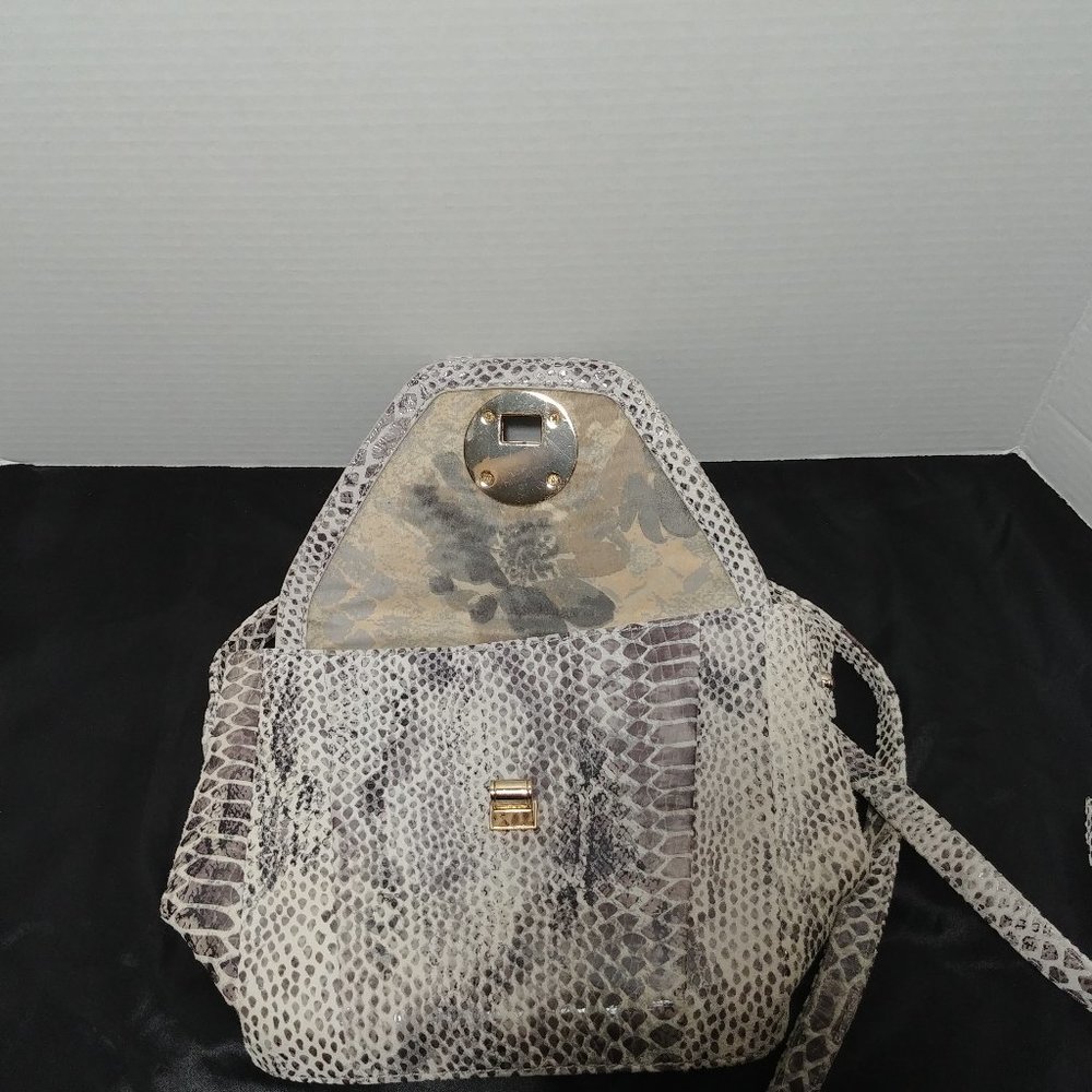 Elliott Lucca Python Embossed Leather Bag - image 6